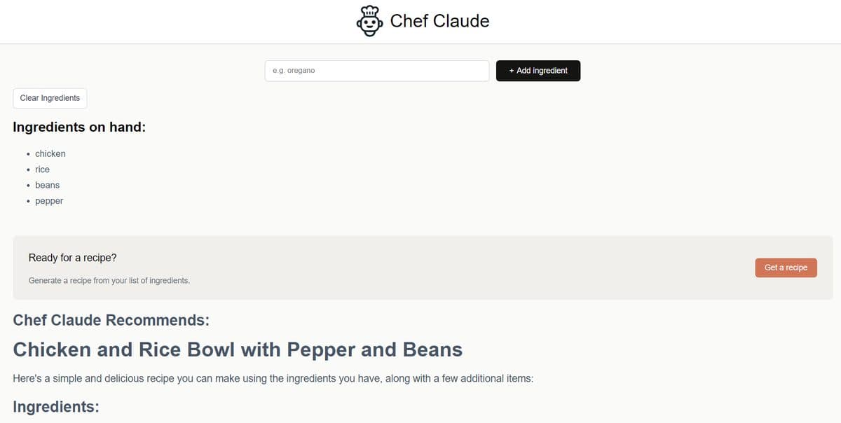 Chef Claude screenshot